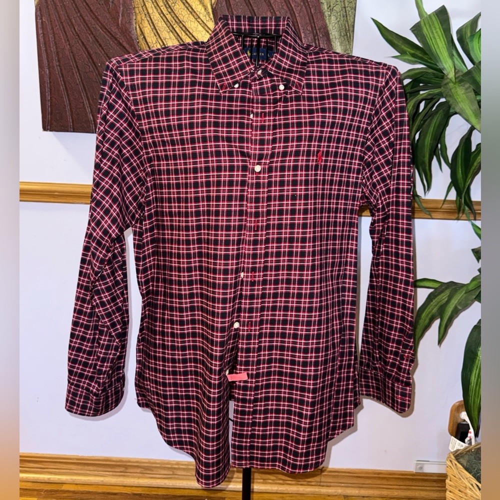 Ralph Lauren Red and Black Plaid Button Down Shirt